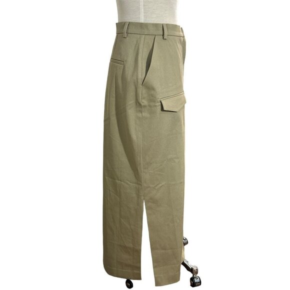 NANUSHKA Edena Skirt in Pebble Large New Womens Long Maxi Chinos Khaki - Picture 7 of 16